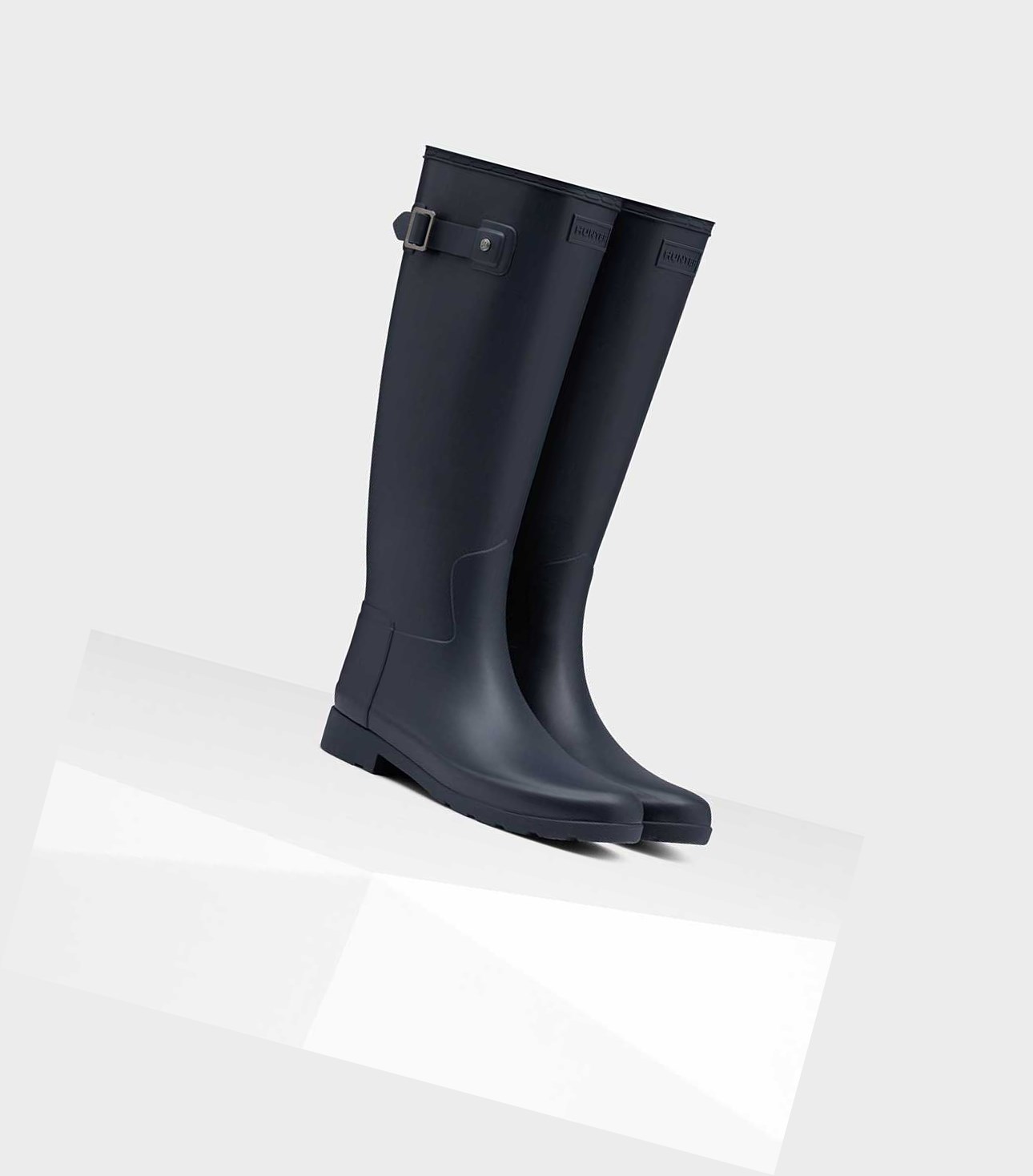 Stivali Alti Donna Hunter Refined Slim Fit Wellington Blu Marino | OWSFXR-486