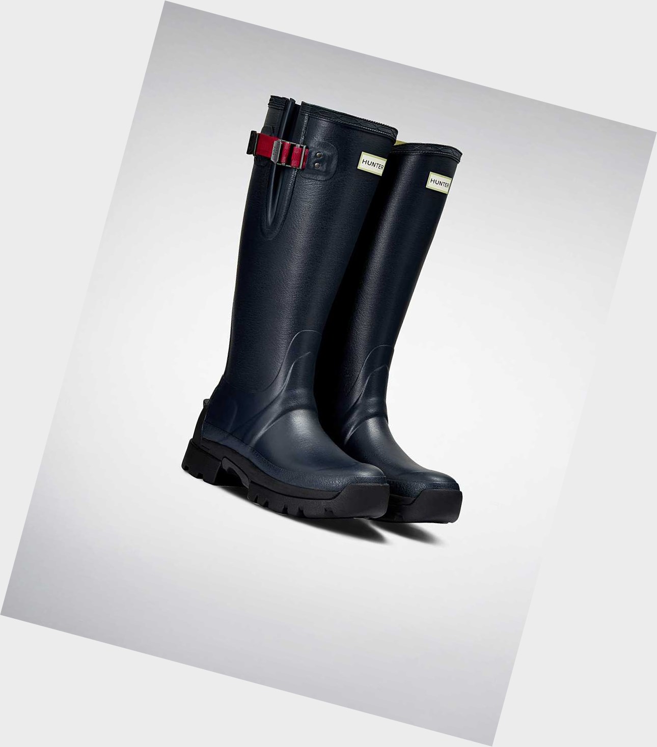 Stivali Corti Donna Hunter Balmoral Side 3mm Neoprene Corta Wellington Adjustable Blu Marino | GRHQDA-285