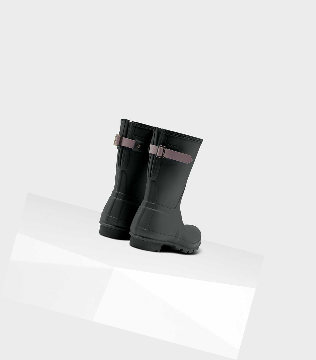 Stivali Corti Donna Hunter Original Corta Back Wellington Adjustable Verdi | HUTBCN-875