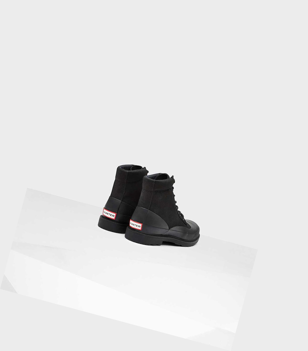 Stivali Corti Uomo Hunter Original Tela Pizzo-up Derby Wellington Nere | QITREP-687